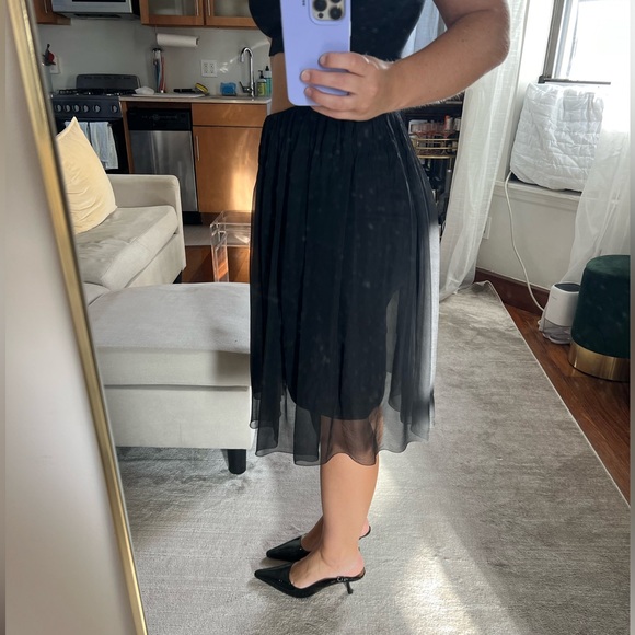 Chanel 06A Fall Black Layered Chiffon Skirt - Picture 4 of 7